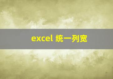 excel 统一列宽